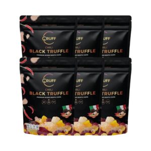 makro-snack-0195 CRUFF ครัฟ มันหลากสีทอดอบกรอบ รสชิลีแบล็คทรัฟเฟิล 75ก. x6