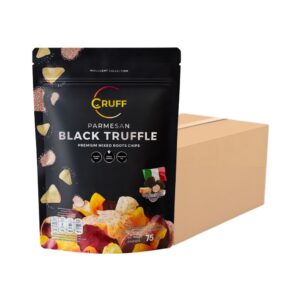 makro-snack-0199 CRUFF ครัฟ มันหลากสีทอดอบกรอบ รสพาร์เมซานแบล็คทรัฟเฟิล 75ก. x24
