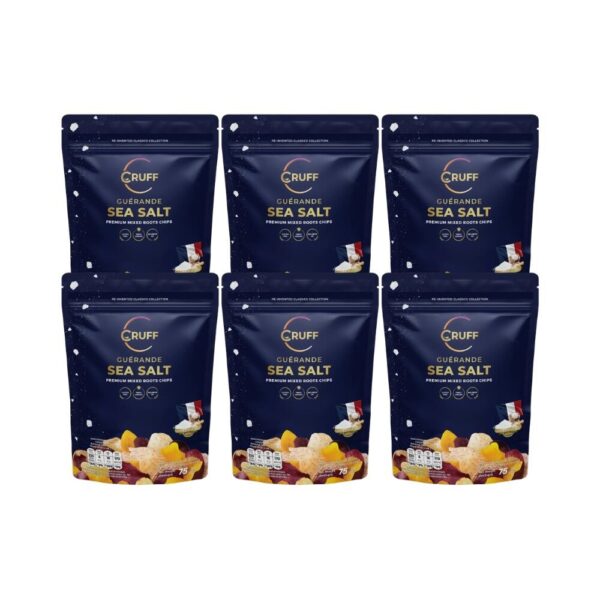 makro-snack-0200 CRUFF ครัฟ มันหลากสีทอดอบกรอบ รสเกลือทะเลเกรฮองเด 75ก. x6