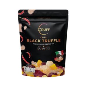 makro-snack-0206 CRUFF ครัฟ มันหลากสีทอดอบกรอบ รสชิลีแบล็คทรัฟเฟิล 75ก.