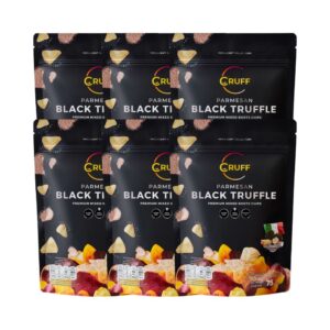 makro-snack-0208 CRUFF ครัฟ มันหลากสีทอดอบกรอบ รสพาร์เมซานแบล็คทรัฟเฟิล 75ก. x6