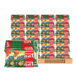 makro-snack-0216 ตะวัน ข้าวเกรียบ รสกุ้งกรอบ 14 ก. 12 ซอง x 20 แพ็ค (1 พาเลท)