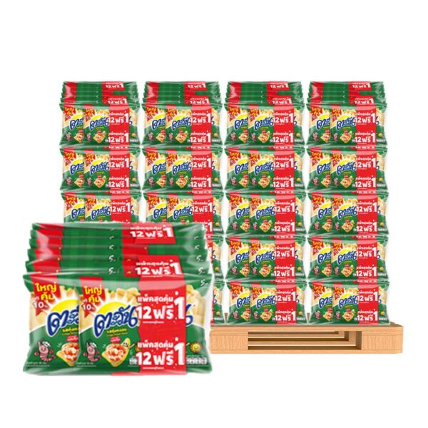 makro-snack-0216 ตะวัน ข้าวเกรียบ รสกุ้งกรอบ 14 ก. 12 ซอง x 20 แพ็ค (1 พาเลท)