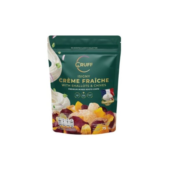 CRUFF Mixed Roots Chips Isigny Crème ครัฟ มันหลากสี ผสมเผือกทอดอบกรอบ รสอีซีนี่เครมเฟรช 75 กรัม