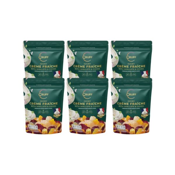 CRUFF Mixed Roots Chips Isigny Crème ครัฟ มันหลากสี ผสมเผือกทอดอบกรอบ รสอีซีนี่เครมเฟรช 75 กรัม x6