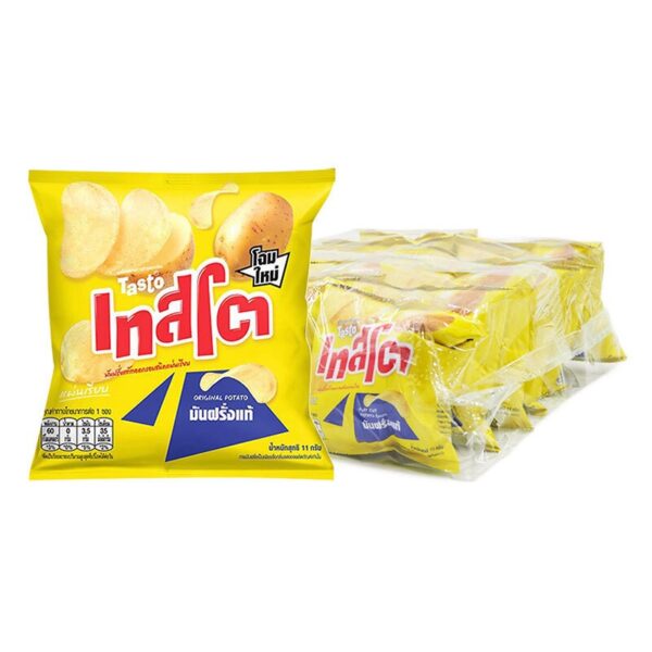 makro-snack-0239 เทสโต มันฝรั่งแผ่นทอดกรอบ รสเกลือ 11 ก. x 12