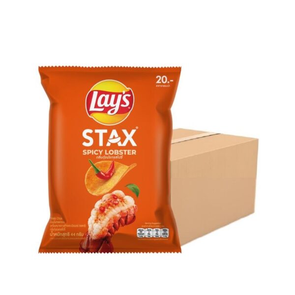 makro-snack-0261 เลย์สแตคส์ รสกุ้งสไปซี่ 44 ก. X 48