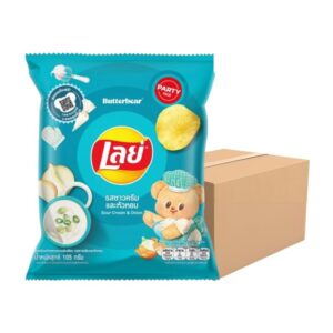 makro-snack-0288 เลย์ คลาสสิค รสซาวครีมและหัวหอม 105 ก. X 14