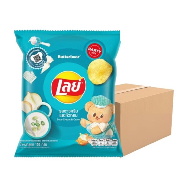 makro-snack-0288 เลย์ คลาสสิค รสซาวครีมและหัวหอม 105 ก. X 14
