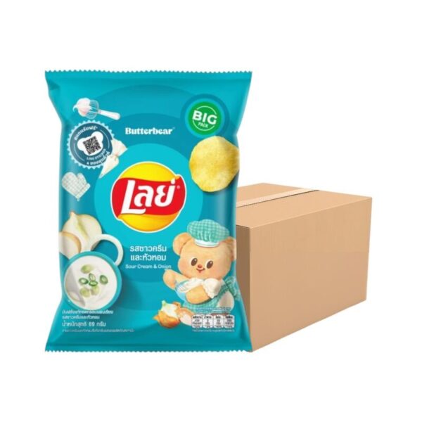 makro-snack-0289 เลย์ คลาสสิค รสซาวครีมและหัวหอม 69 ก. X 24