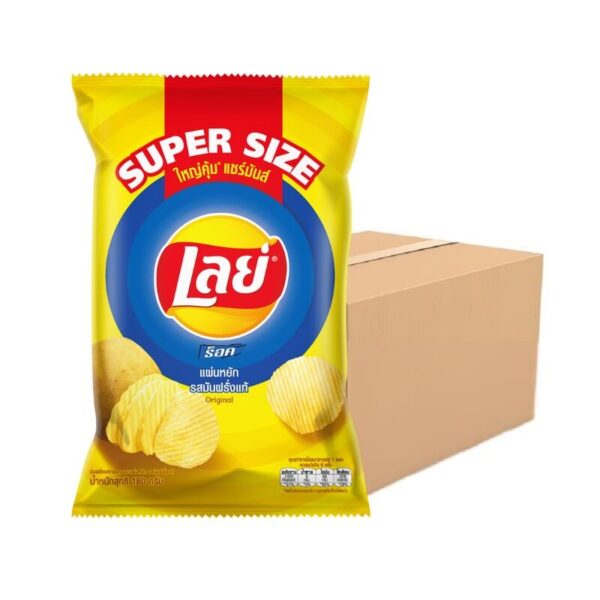 makro-snack-0315 เลย์ ร็อค รสมันฝรั่งแท้ 180 ก. X 12