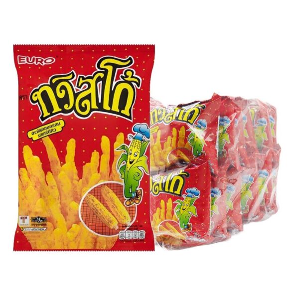 makro-snack-0327 ทวิสโก้ ข้าวโพดอบกรอบ รสบาร์บีคิว 17 ก. x 12