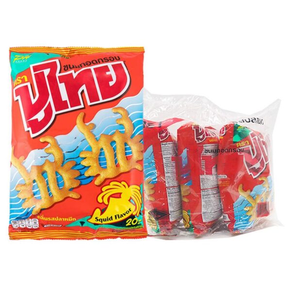makro-snack-0339 ปูไทย ขนมทอดกรอบ รสปลาหมึก 55 ก. x 3