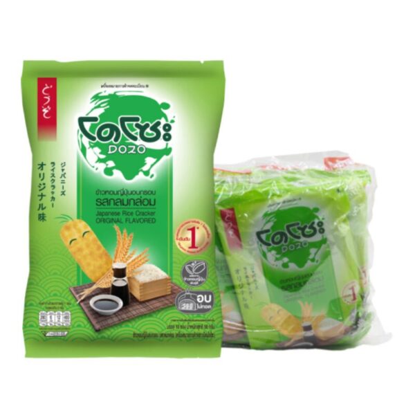 makro-snack-0341 โดโซะ ข้าวหอมญี่ปุ่นอบกรอบ รสกลมกล่อม 56 ก. x 6