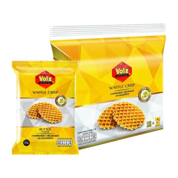 makro-snack-0350 วอยซ์ วาฟเฟิลคริสป์บัตเตอร์ 22 ก. x 12