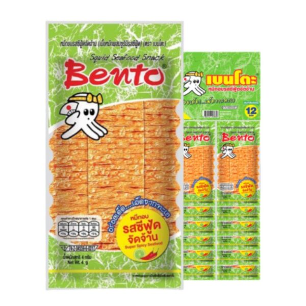 makro-snack-0356 เบนโตะ หมึกอบ รสซีฟู้ดจัดจ้าน 4 ก. 12 ชิ้น