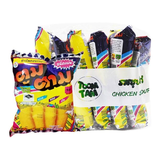makro-snack-0365 ตูมตาม ข้าวโพดอบกรอบ รสซุปไก่ 23 ก. x 12