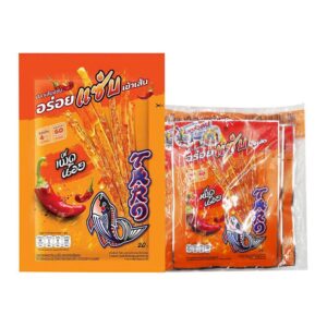 makro-snack-0371 ทาโร ปลาสวรรค์ เส้นชุบน้ําจิ้ม รสปลาหมึก เผ็ดน้อย 18 ก. x 6