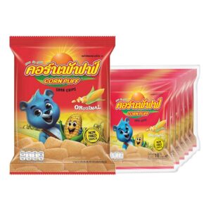 makro-snack-0372 คอร์นพัฟฟ์ ข้าวโพดอบกรอบ รสดั้งเดิม 16 ก. x 12