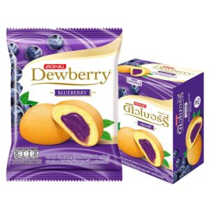 makro-snack-0373 ดิวเบอร์รี่ พัฟเค้กสอดไส้ครีม กลิ่นบลูเบอร์รี่ 15 ก. 12 ชิ้น
