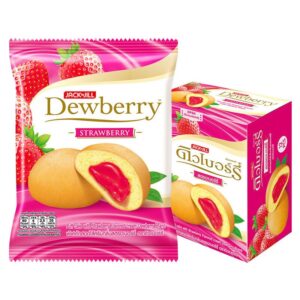 makro-snack-0374 ดิวเบอร์รี่ พัฟเค้กสอดไส้ครีม กลิ่นสตรอเบอร์รี่ 15 ก. 12 ชิ้น