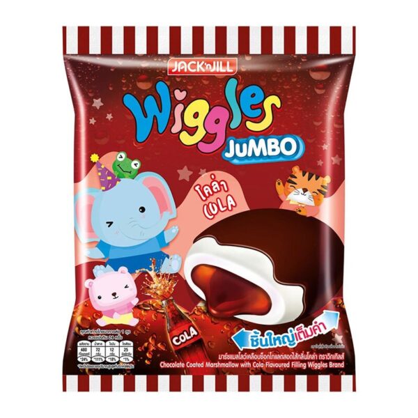 makro-snack-0390 วิกเกิ้ลส์ มาร์ชแมลโลว์สอดไส้กลิ่นโคล่า 4.5 ก. 24 ชิ้น