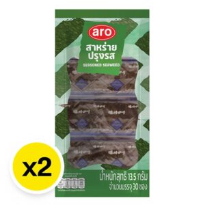 makro-snack-0395 เอโร่ สาหร่ายปรุงรสญี่ปุ่น 13.5 ก. 30 ซอง x 2