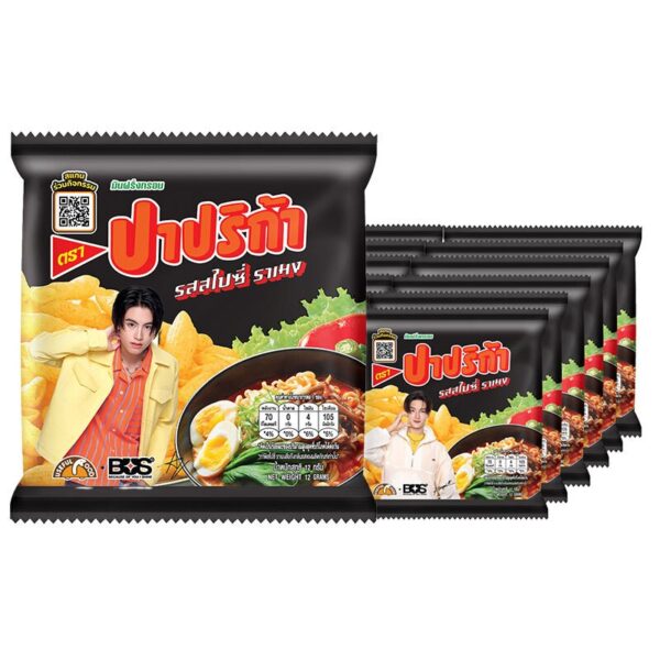 makro-snack-0400 ปาปริก้า มันฝรั่งกรอบ สไปซี่ราเมง 12 ก. x 12