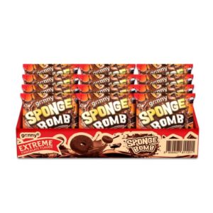 makro-snack-0426 กรินนี่ ขนมสปองบอมบ์อบกรอบรสเอ็กซ์ตรีมช็อกโกแลต 15g (แพ็ค 12 ชิ้น)