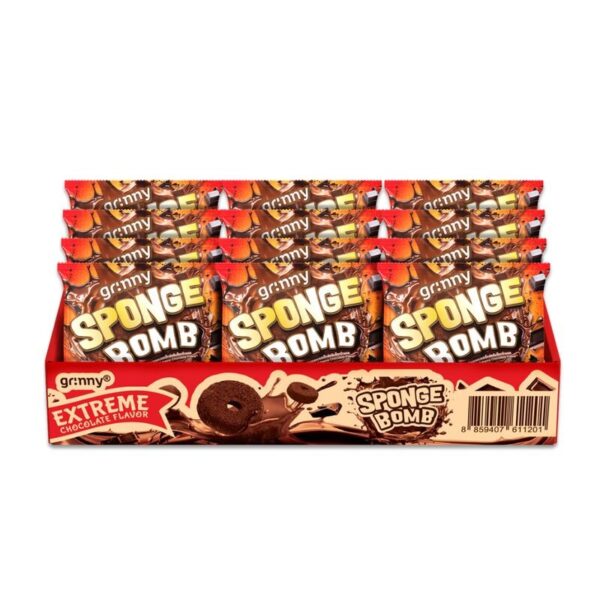 กรินนี่ ขนมสปองบอมบ์อบกรอบรสเอ็กซ์ตรีมช็อกโกแลต 15g (แพ็ค 12 ชิ้น)
