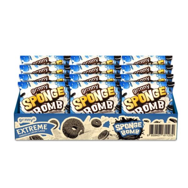 กรินนี่ ขนมสปองบอมบ์อบกรอบรสเอ็กซ์ตรีมคุกกี้แอนด์ครีม 15g (แพ็ค 12 ชิ้น)