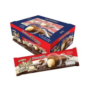 makro-snack-0431 กรินนี่ รสโกโก้มิ้ลค์ 15g (กล่อง 12 ชิ้น)