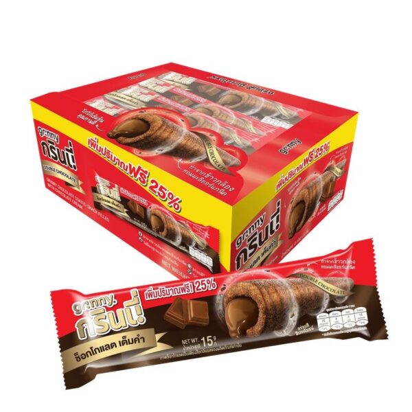 makro-snack-0433 กรินนี่ ดับเบิ้ลช็อกโกแลต 15g (กล่อง 12 ชิ้น)