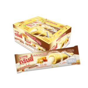 makro-snack-0447 กรินนี่ รสฮันนี่บัตเตอร์ เคลือบรสฮันนี่บัตเตอร์ 15g (กล่อง 12 ชิ้น)