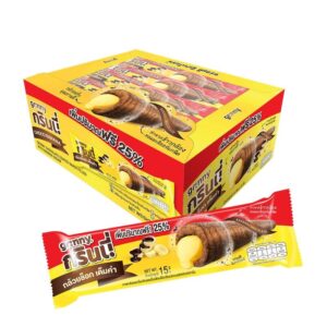 กรินนี่ รสกล้วย เคลือบช็อกโกแลต 15g (กล่อง 12 ชิ้น)