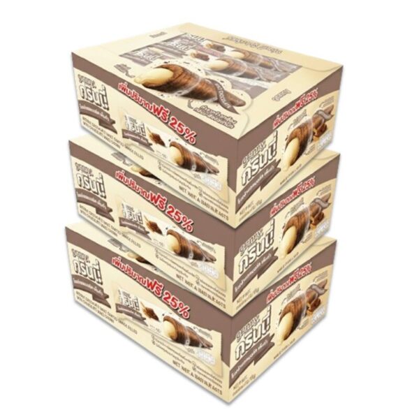 กรินนี่ รสช็อกโกแลตมอล์ต เคลือบช็อกโกแลต 15g (กล่อง 12 ชิ้น) x3