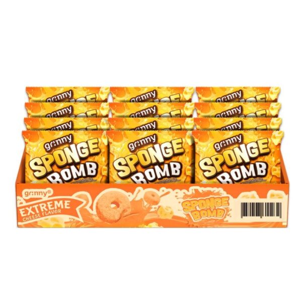 กรินนี่ ขนมสปองบอมบ์อบกรอบรสเอ็กซ์ตรีมเชดด้าชีส 15g (แพ็ค 12 ชิ้น)