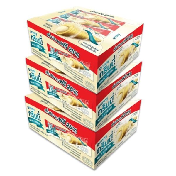 กรินนี่ รสนม เคลือบนม 15g (กล่อง 12 ชิ้น) x3