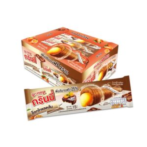 กรินนี่ รสส้ม เคลือบช็อกโกแลต 15g (กล่อง 12 ชิ้น)