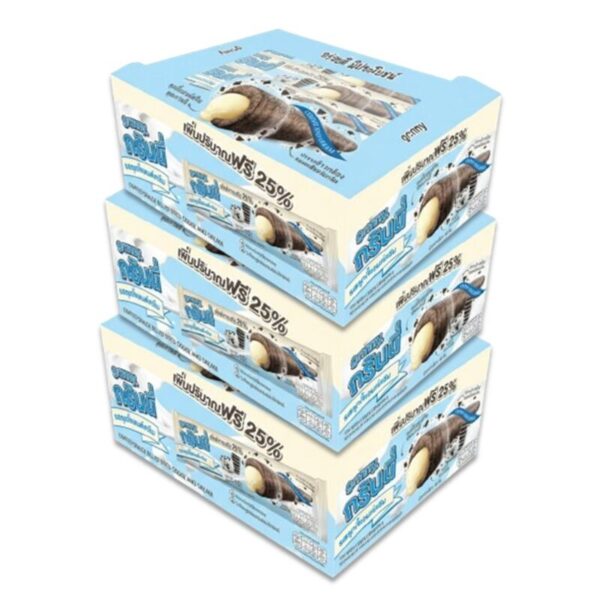 กรินนี่ รสคุกกี้แอนด์ครีม เคลือบคุกกี้แอนด์ครีม 15g (กล่อง 12 ชิ้น) x3