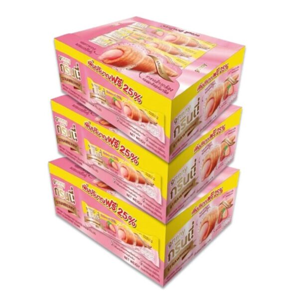 กรินนี่ รสสตรอเบอร์รี่ เคลือบสตรอเบอร์รี่ 15g (กล่อง 12 ชิ้น) x3