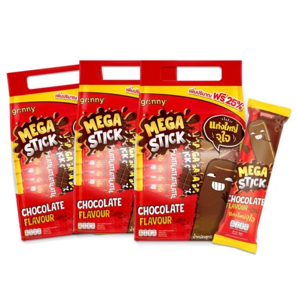 makro-snack-0498 กรินนี่ ขนมข้าวโพดอบกรอบเคลือบรสช็อกโกแลต 11g (แพ็ค 20 ชิ้น) x3