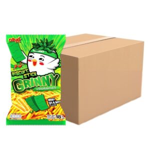 makro-snack-0501 กรินนี่ ขนมขาไก่ รสโนริสาหร่าย 18g (ยกลัง 144 ซอง)