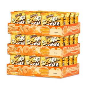 makro-snack-0514 กรินนี่ ขนมสปองบอมบ์อบกรอบรสเอ็กซ์ตรีมเชดด้าชีส 15g (กล่อง 12 ชิ้น) x3