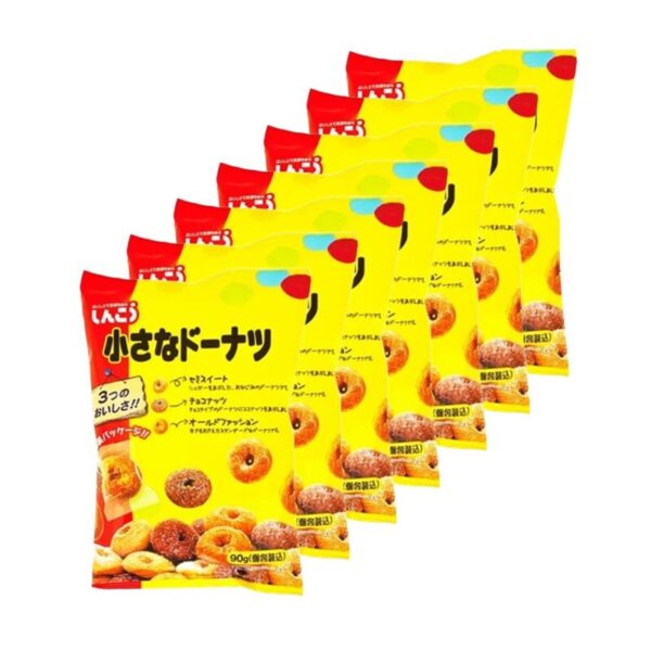 makro-snack-0525 เปอติ๊ด ชินโคอุ โดนัท ขนาดพอดีคํา คละ 3 รส รสดั้งเดิม รสกึ่งหวาน และรสถั่วเคลือบช็อกโกแลต ห่อแยกเดี่ยว (ผลิตในประเทศญี่ปุ่น) ขนาด 90 กรัม x 7 ถุง
