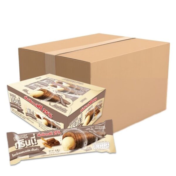 กรินนี่ รสช็อกโกแลตมอล์ต เคลือบช็อกโกแลต 15g (กล่อง 12 ชิ้น) x12