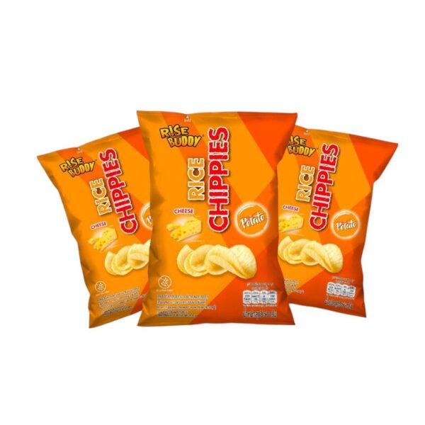 ขนมข้าวอบกรอบเพื่อสุขภาพ อร่อย มี อย และฮาลาล RICE CHIPPIES รสชีส (แพ็ค 3 ซอง)