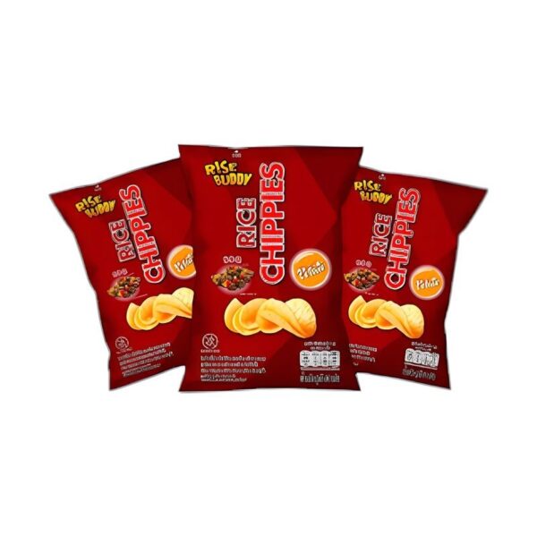 makro-snack-0558 ขนมข้าวแผ่นอบกรอบเพื่อสุขภาพ อร่อยมี อย และ ฮาลาล RICE CHIPPIES มี 4 รสชาติให้เลือก (แพ็ค 3 ซอง) BBQ