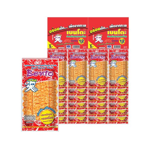 makro-snack-0562 เบนโตะ หมึกอบทรงเครื่อง 4 ก. 12 ชิ้น x 20