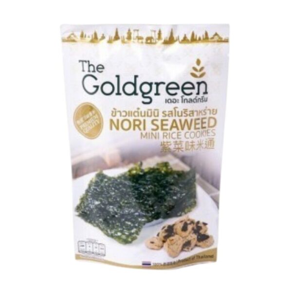 [ซองเดี่ยว] The Goldgreen - ข้าวแต๋นมินิรสสาหร่าย NORI SEAWEED MINI RICECOOKIES 40 กรัม